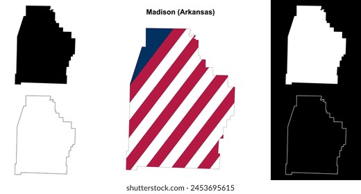 Madison County (Arkansas) outline map set