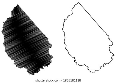 Madison County, Commonwealth of Virginia (U.S. county, United States of America) map vector illustration, scribble sketch Madison map