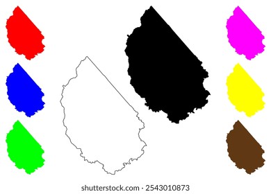 Madison County, Commonwealth da Virgínia (EUA, Estados Unidos da América, EUA, EUA) mapa ilustração vetorial, esboço rabiscar mapa de Madison