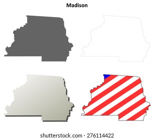 Madison County (Florida) outline map set