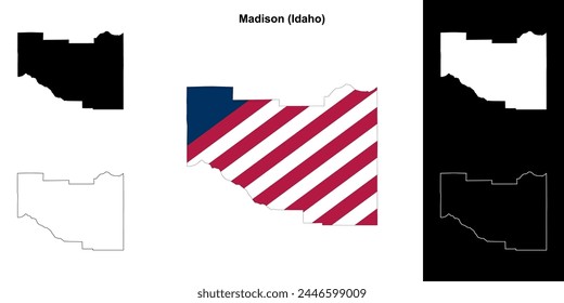 Madison County (Idaho) outline map set