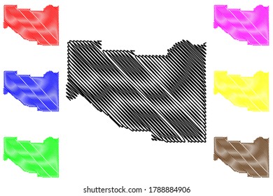 Madison County, Idaho (U.S. county, United States of America, USA, U.S., US) map vector illustration, scribble sketch Madison map