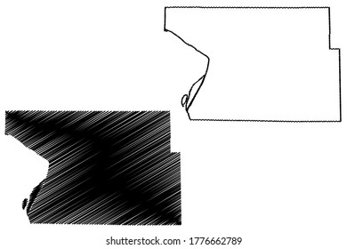 Madison County, Illinois (U.S. county, United States of America, USA, U.S., US) map vector illustration, scribble sketch Madison map