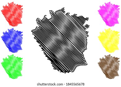 Madison County, Kentucky (U.S. county, United States of America, USA, U.S., US) map vector illustration