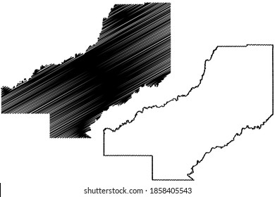 Madison County, Mississippi (U.S. County, United States Of America, USA, U.S., US) Map Vector Illustration, Scribble Sketch Madison Map