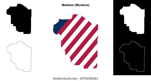 Madison County (Montana) outline map set