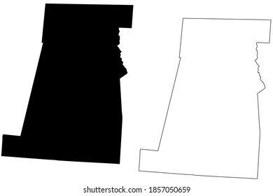 Condado de Madison, Estado de Ohio (condado de los Estados Unidos, Estados Unidos de América, EE.UU., EE.UU.) mapa de ilustración vectorial, esbozo de garabato Mapa de Madison