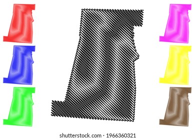 Madison County, Ohio State (U.S. county, United States of America) map vector illustration, scribble sketch Madison map