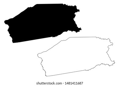 Madison County, Texas (Counties in Texas, United States of America,USA, U.S., US) map vector illustration, scribble sketch Madison map