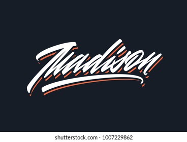 Madison handmade brush vector lettering design element