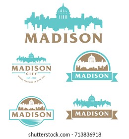 Madison Logo, Skyline, City Cityscape Logo Vector