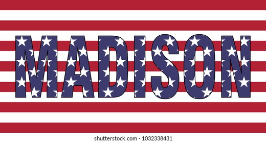 Madison on USA flag