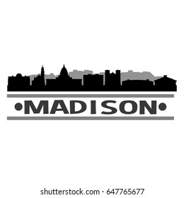 Madison Skyline Silhouette Design City Vector Art