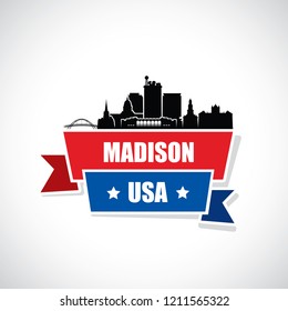 Madison skyline - Wisconsin United States of America USA - vector illustration