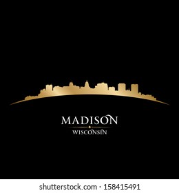Madison Wisconsin city skyline silhouette. Vector illustration