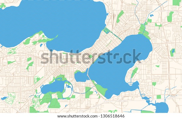 Madison Wisconsin Printable Map Excerpt This Stock Vector (Royalty Free ...