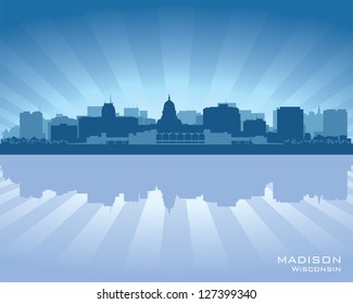 Madison, Wisconsin skyline city silhouette