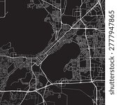 Madison Wisconsin Vector Map, Detailed City Street Map Black and White Minimalist Line Art