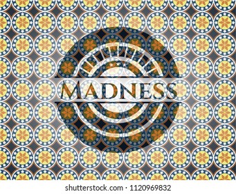Madness arabesque style emblem. arabic decoration.