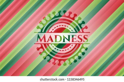 Madness christmas emblem background.