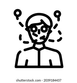 madness guy line icon vector. madness guy sign. isolated contour symbol black illustration