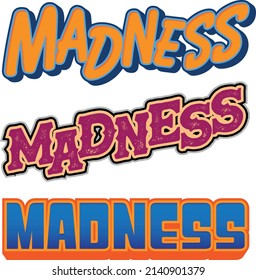 Madness Mad headline graphic for retail sports design