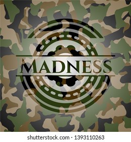 Madness on camouflage texture. Vector Illustration. Detailed.