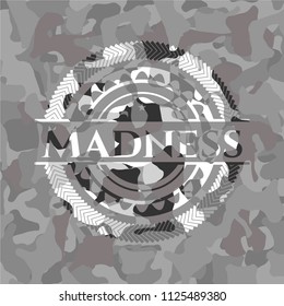 Madness on grey camo texture