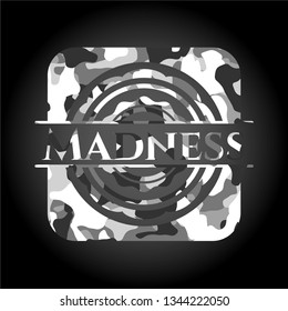 Madness on grey camo texture