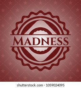 Madness red emblem. Retro