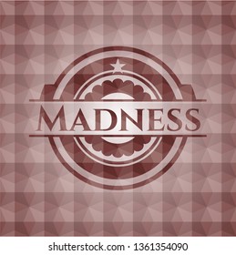 Madness red seamless polygonal badge.