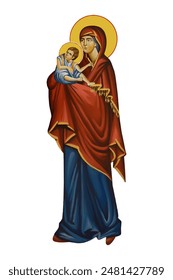 Madonna in Byzantine style isolated