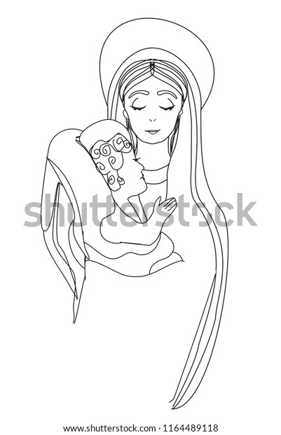 Madonna Child Jesus Stock Vector (Royalty Free) 1164489118 | Shutterstock