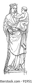 Madonna dei Fiori    italian sculpture / vintage illustration from Meyers Konversations  Lexikon 1897