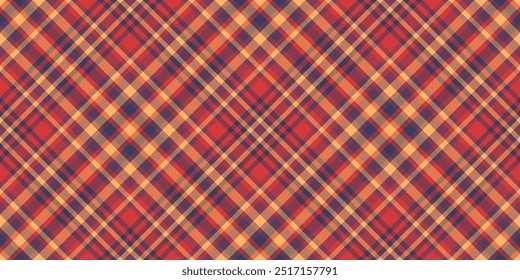 Padrão de tecido de fundo Madras, acolhedor xadrez tartan têxtil. Fazer doodle de textura de vetor sem costura verificar em cores vermelhas e laranja.