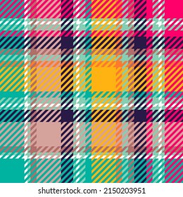 Madras, colorful checkered seamless pattern from south India