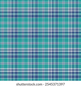 Padrão de Madras em verde azul branco.Xadrez com sarjado tecer repetição padrão.Padrão sem costura de Tartan com listras.Vetor gráfico ilustração fundo.