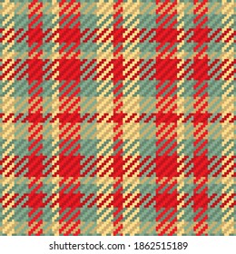 Madras seamless pattern of scottish tartan plaid. Repeatable background with check fabric texture. Flat vector backdrop of striped textile print.