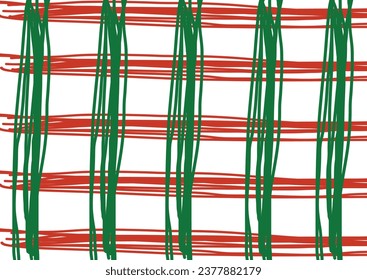 Madras Tattersall Pattern Christmas red and green lines