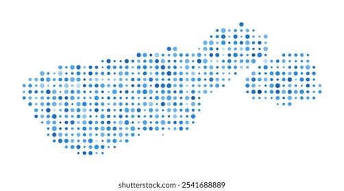 Mapa dos Pontos da Ilha Madre de Dios. Forma De Limite De Estilo Digital. Imagem vetorial da Ilha Madre de Dios. Pontos circulares azuis. Bela ilustração vetorial.