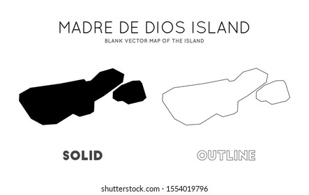 Madre de Dios Island map. Borders of Madre de Dios Island for your infographic. Vector illustration.