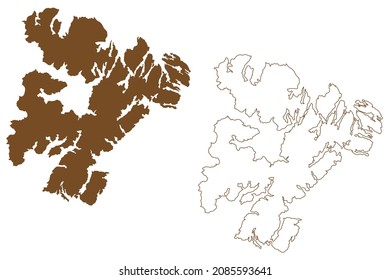 Madre de Dios island (Republic of Chile, South and Latin America) map vector illustration, scribble sketch Madre de Dios map