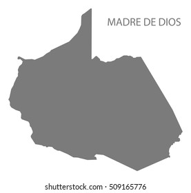 Madre de dios Peru Map grey