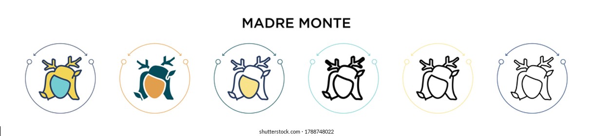 Madre monte icon in filled, thin line, outline and stroke style. Vector illustration of two colored and black madre monte vector icons designs can be used for mobile, ui, web