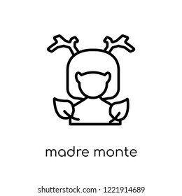 Madre monte icon. Trendy modern flat linear vector Madre monte icon on white background from thin line Fairy Tale collection, editable outline stroke vector illustration