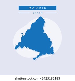 Madrid city map in gray on a white background