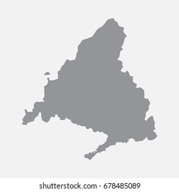 Madrid city map in gray on a white background