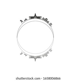 Madrid city skyline on white background