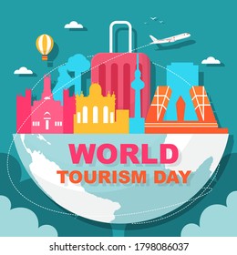Madrid City Spain Europe Travel World Tourism Day Illustration