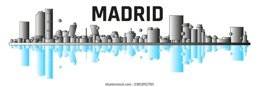 Madrid City Spain Skyline Abstract  Vector Design Eps 10 